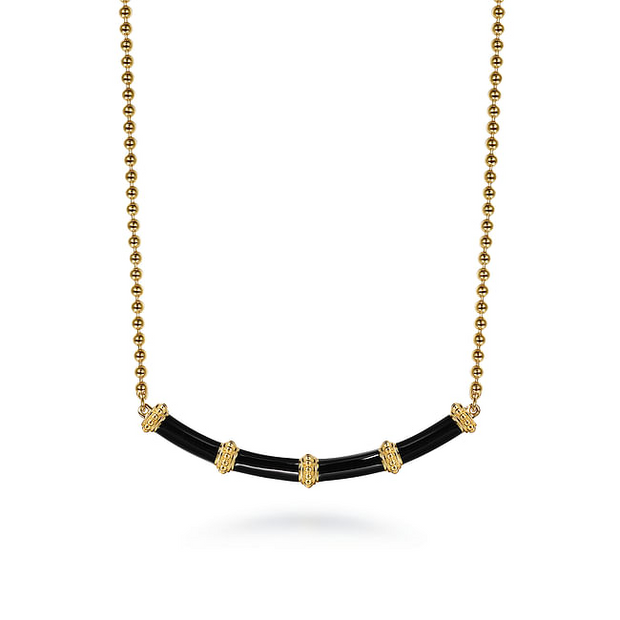 Gabriel & Co. Yellow Bujukan Bar Necklace