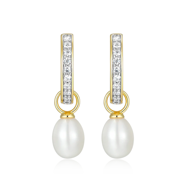 Monte Luna Pearl & Lab Created Huggie Earrings