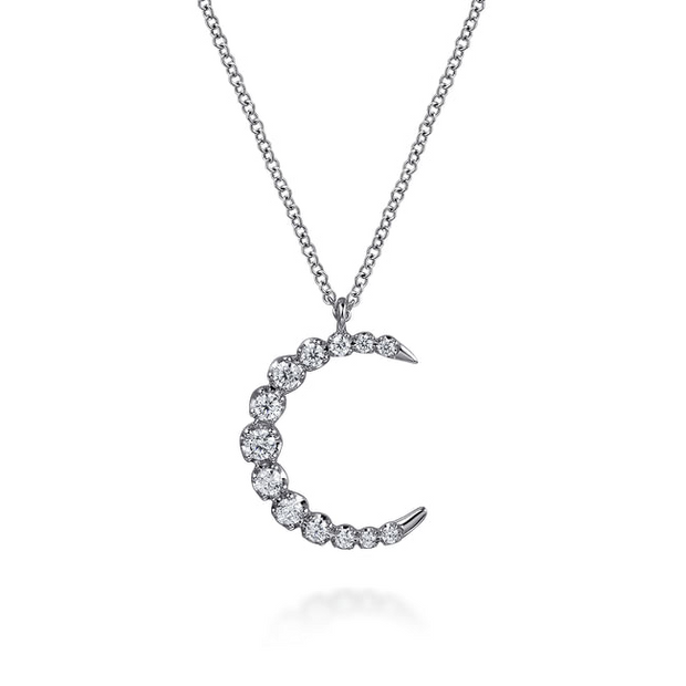 gabriel & co. Diamond Moon Pendant Necklace