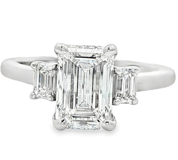 14K White Gold Engagement Ring - Lab & Natural