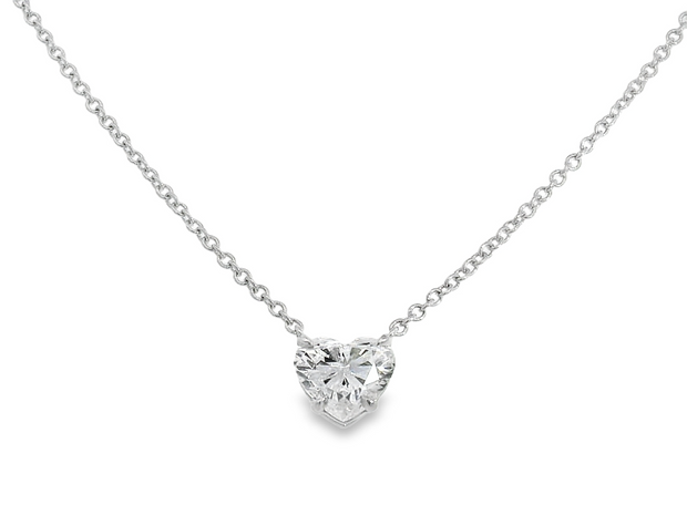 Platinum 2.04ct Heart Necklace - Natural
