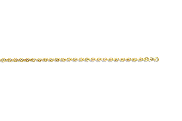 14K Yellow Puffed Mariner Chain-22"
