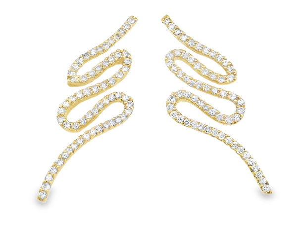 14K Yellow Gold Diamond Earrings - 1.50ctw