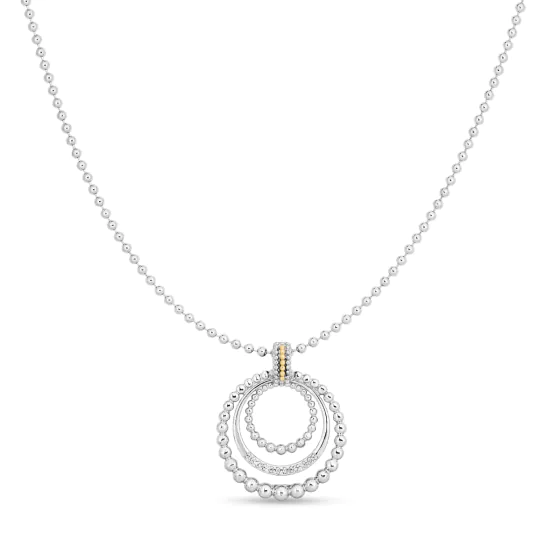 Phillip Gavriel Silver and 18K Diamond Popcorn Fashion Pendant Necklace