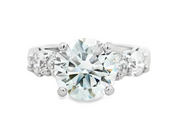 14K White Gold Lab Diamond Engagement Ring w/ Natural Sides - 4.59ctw