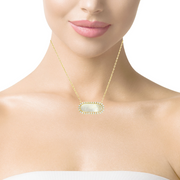14K Mother of pearl & Diamond Necklace