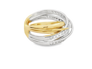 14K two-tone Diamond Fashion Ring - .77ctw