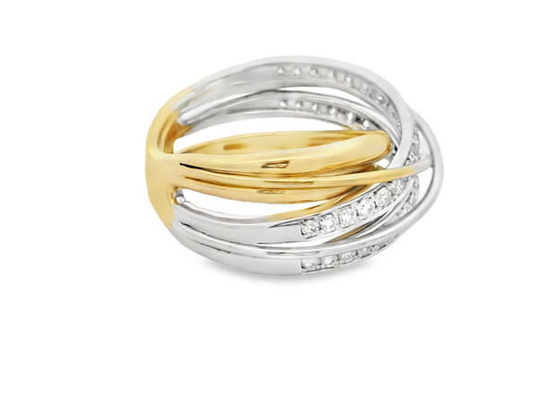14K two-tone Diamond Fashion Ring - .77ctw