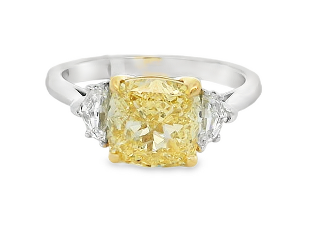 Platinum and 18K Lab Grown Engagement Ring