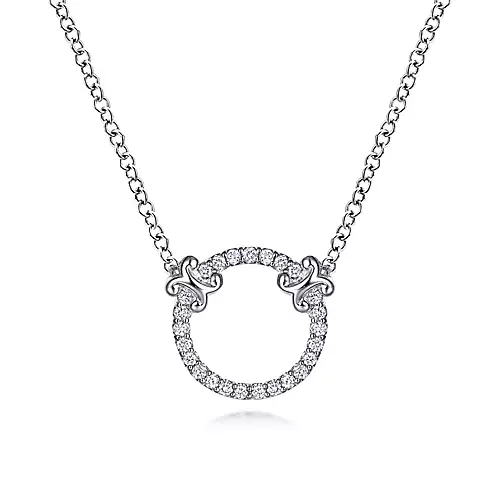 Gabriel & Co. Diamond  Open Circle Pendant Necklace