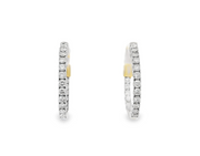 14K Yellow Gold Diamond Hoop Earrings - .75ctw