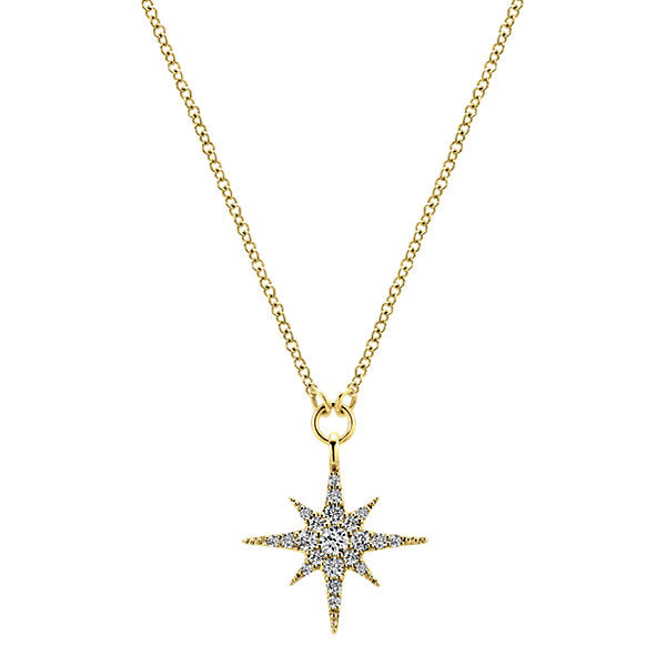 Gabriel & Co. Yellow Diamond Starburst Pendant Necklace