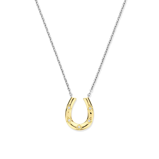 Ti Sento Yellow Horseshow Pendant Necklace