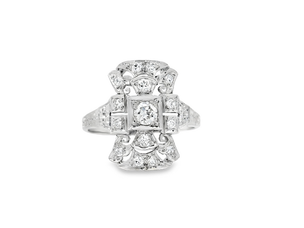 Platinum & Diamond Art Deco Ring