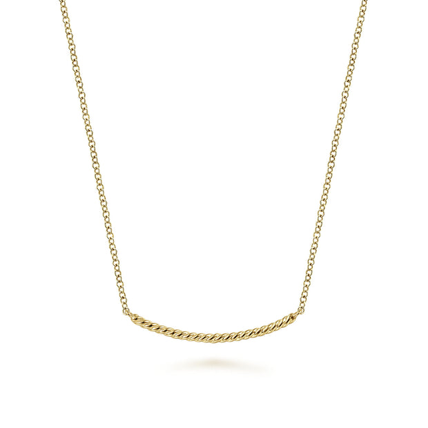Gabriel & Co. Yellow Twisted Rope Bar Necklace