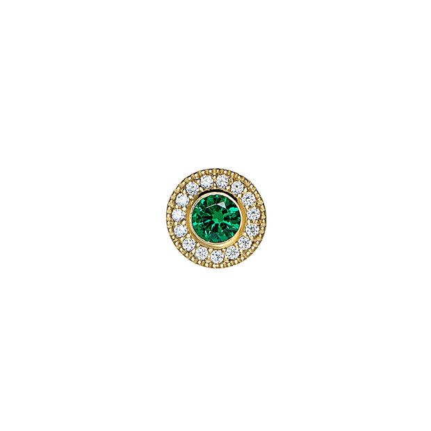 Gold Finish Micropave Birthstone Charm