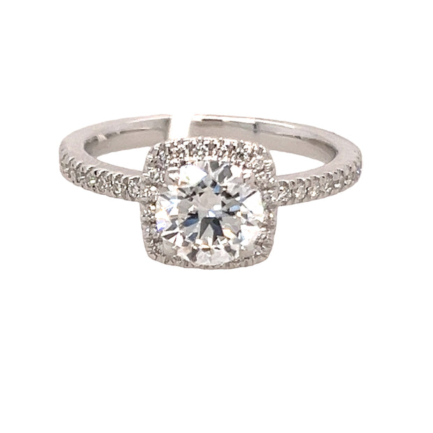 14K Lab Grown Halo Engagement Ring - 1.40ctw