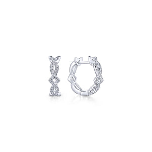 Gabriel & Co., 14K White Gold Diamond Huggies