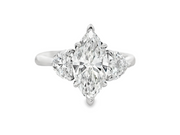 Platinum Lab Grown Marquise and Heart Diamond Engagement Ring - 3.01ctw