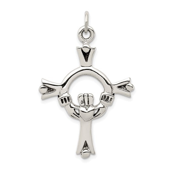 Silver Claddagh Cross