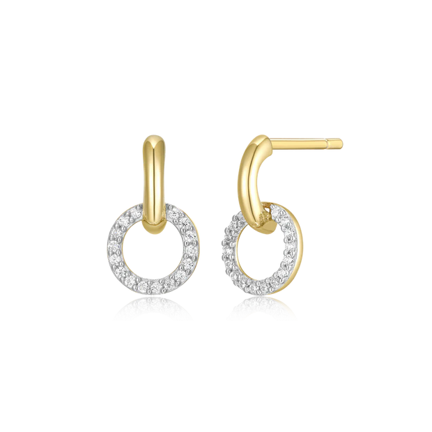 Monte luna Yellow Circle Drop  Earrings with LG Diamonds