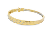 14K Yellow Gold Scattered Diamond Bangle Bracelet
