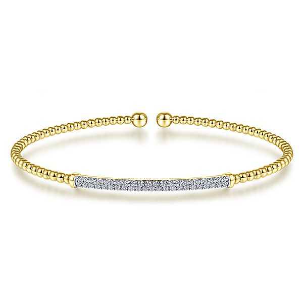 Gabriel & Co., Yellow  Bujukan Cuff with Diamond Pave Bar