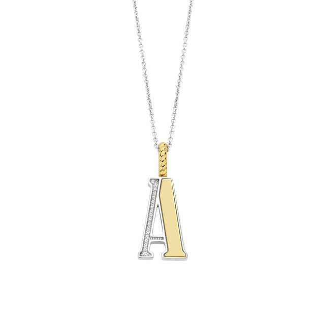 Ti Sento Yellow Letter A Necklace