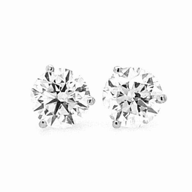 14K White Gold Diamond Stud Earrings - 1.41ctw