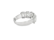 14K Lab Grown Emerald Cut and Round Diamond Fashion Ring