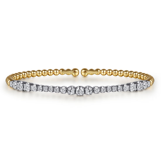Gabriel & Co. 14 Karat Bujukan Graduating Diamond Bangle Bracelet