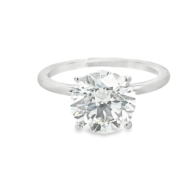 14K White Gold Hidden Halo Lab grown Diamond Engagement Ring - 3.23ctw