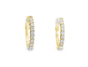 14K Yellow Gold Diamond Hoop Earrings