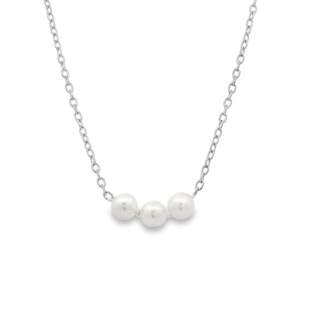 Precious Pearl Starter Necklace - Silver w/ 3 Pearls