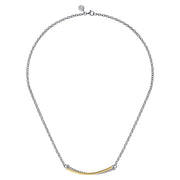 Gabriel & Co. Sterling Silver & 14K Yellow Gold Bujukan Criss Cross Bar Necklace