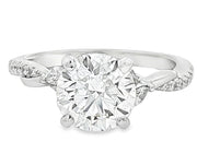 14K White Gold Diamond Engagement Ring - Lab & Natural