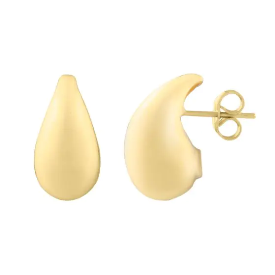 Yellow Gold Small Raindrop Stud Earrings