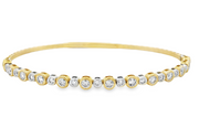 14K Two-Tone Diamond Bangle Bracelet - 1.42ctw