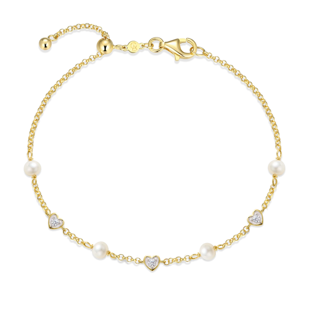 Monte Luna Yellow Hearts and Pearls Bracelet