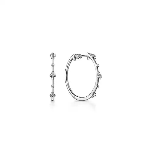 Gabriel & co. White Diamond Hoop Earrings