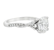 14K White Gold Diamond Engagement Ring - Lab & Natural
