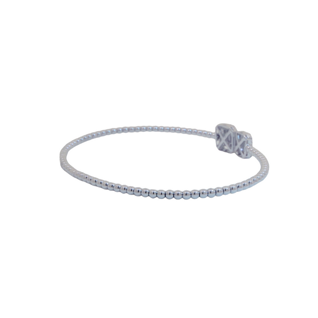 14K White Gold Flexible Diamond Bangle - .45ctw