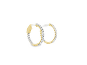 14K Yellow Gold Diamond Hoop Earrings - .75ctw