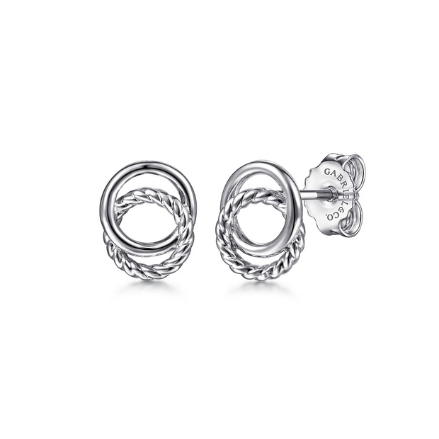 Gabriel & Co. Silver Double Circle Stud Earrings