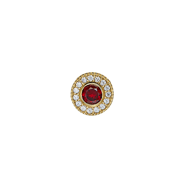 Gold Finish Micropave Birthstone Charm