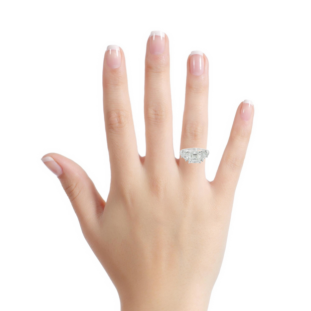 Platinum Lab Grown Diamond Engagement ring - 4.56ctw