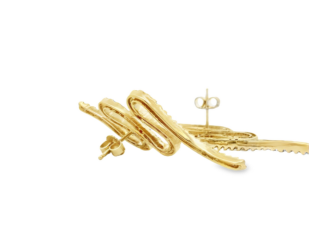 14K Yellow Gold Diamond Earrings - 1.50ctw