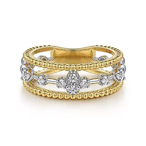 gabriel & Co. Yellow- White Diamond Bujukan Ring