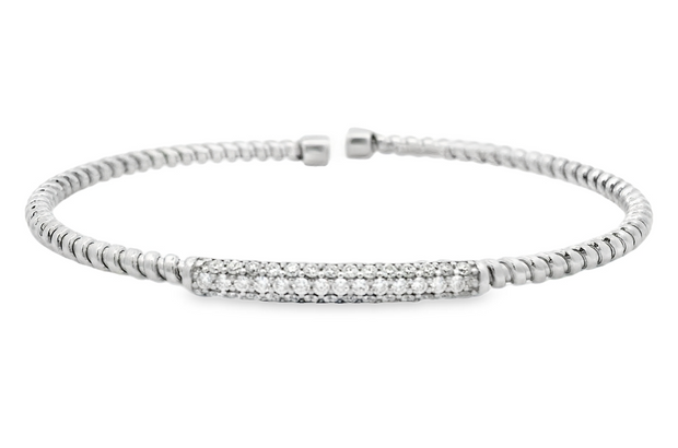 14K White Gold Diamond Bangle Bracelet - .50ctw