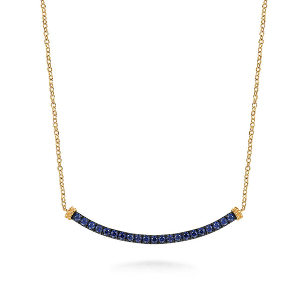 Gabriel & Co. Bujukan and Sapphire Bar Necklace